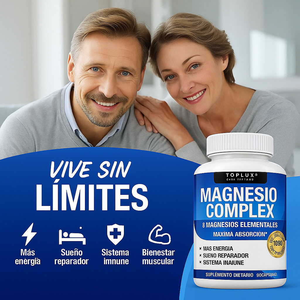 💎 Magnesium Complex Premium 1000mg – 60 cápsulas 💊 8 tipos de magnesio en 1 fórmula completa