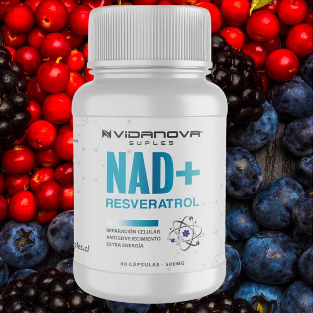 NAD+ Resveratrol -500 Mg Vidanova® ✨ Suplemento ORIGINAL con Registro de Salud ✨ 👉 Tu aliado para la energía celular, vitalidad y bienestar diario.