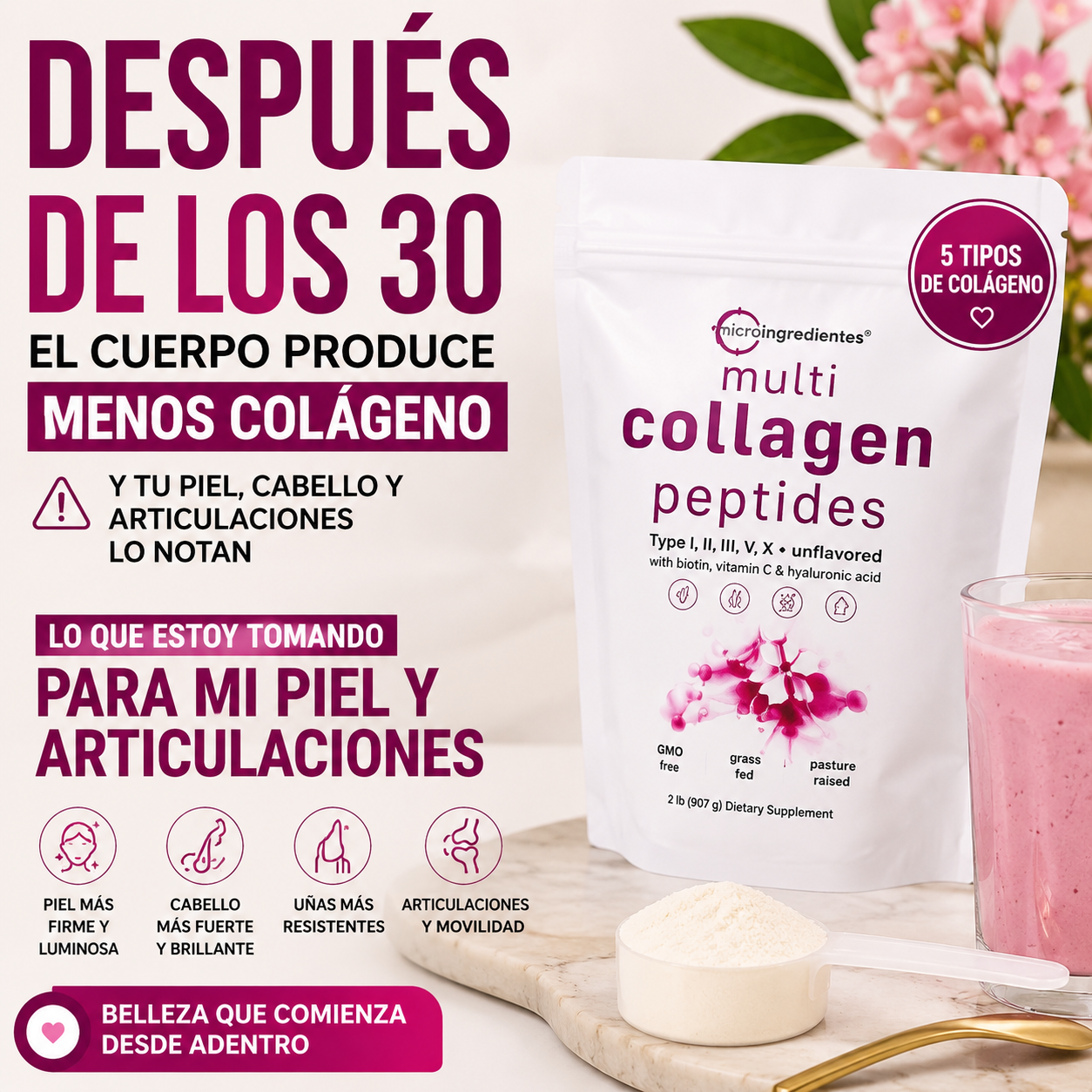 🔥Recupera la firmeza, energía y vitalidad que el tiempo está quitándole a tu cuerpo🔥🎁LLEVA GRATIS TU BLANQUEADOR DENTAL🎁