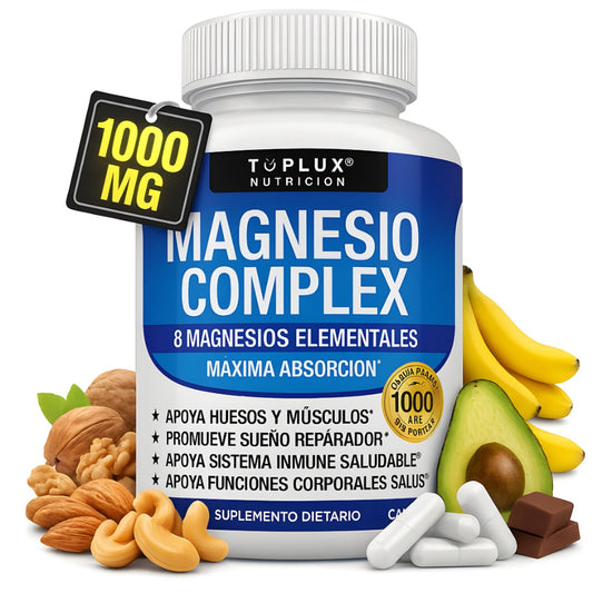 💎 Magnesium Complex Premium 1000mg – 60 cápsulas 💊 8 tipos de magnesio en 1 fórmula completa