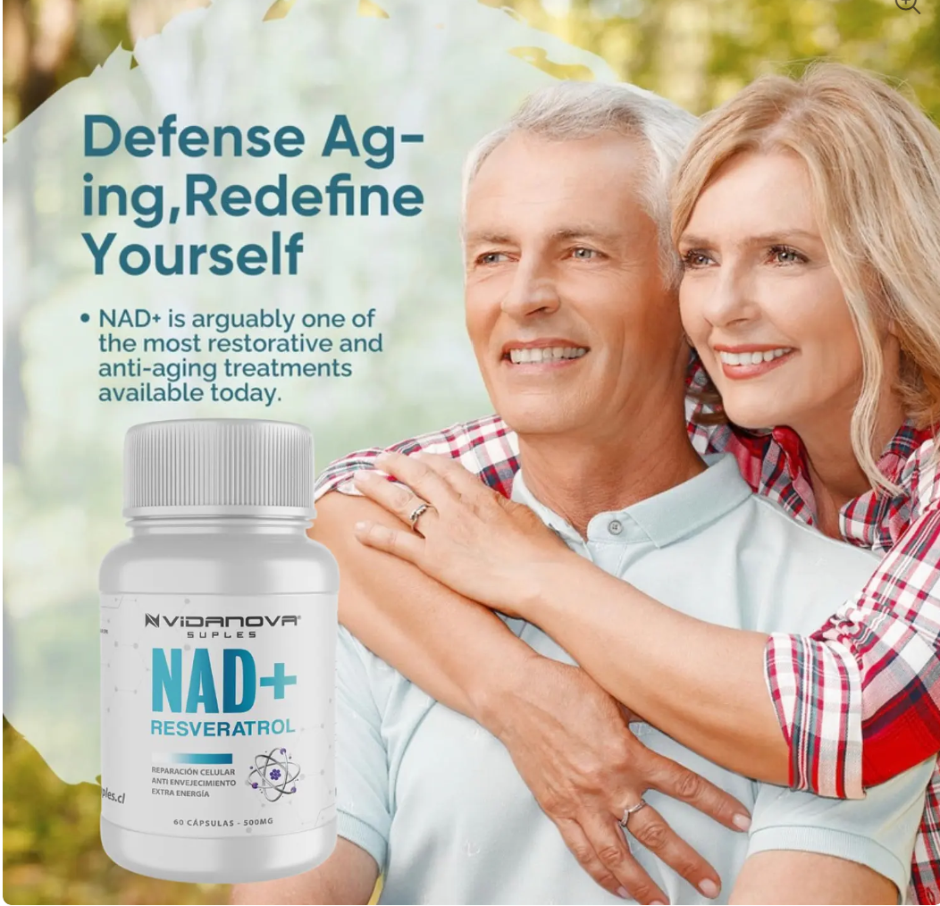 NAD+ Resveratrol -500 Mg Vidanova® ✨ Suplemento ORIGINAL con Registro de Salud ✨ 👉 Tu aliado para la energía celular, vitalidad y bienestar diario.