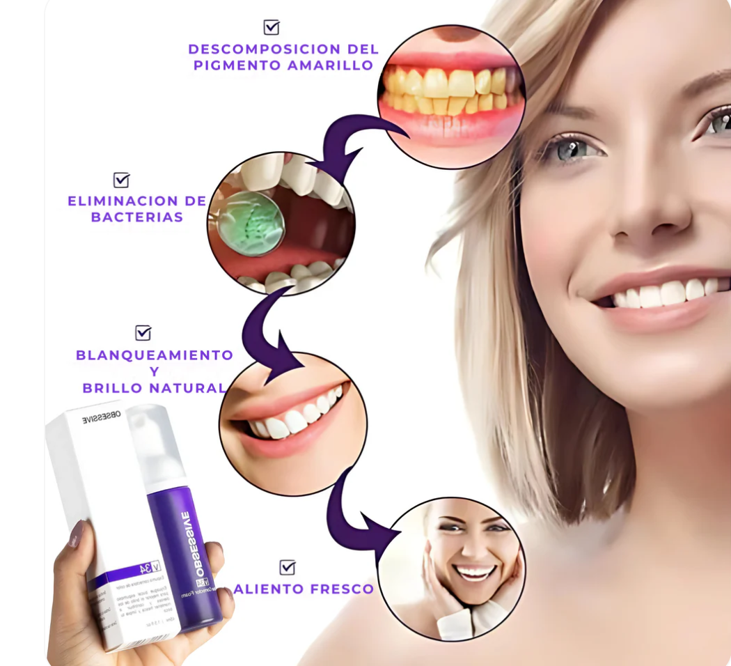 ✨ Obsessive Espuma Blanqueadora Dental – Sonríe con confianza 🦷