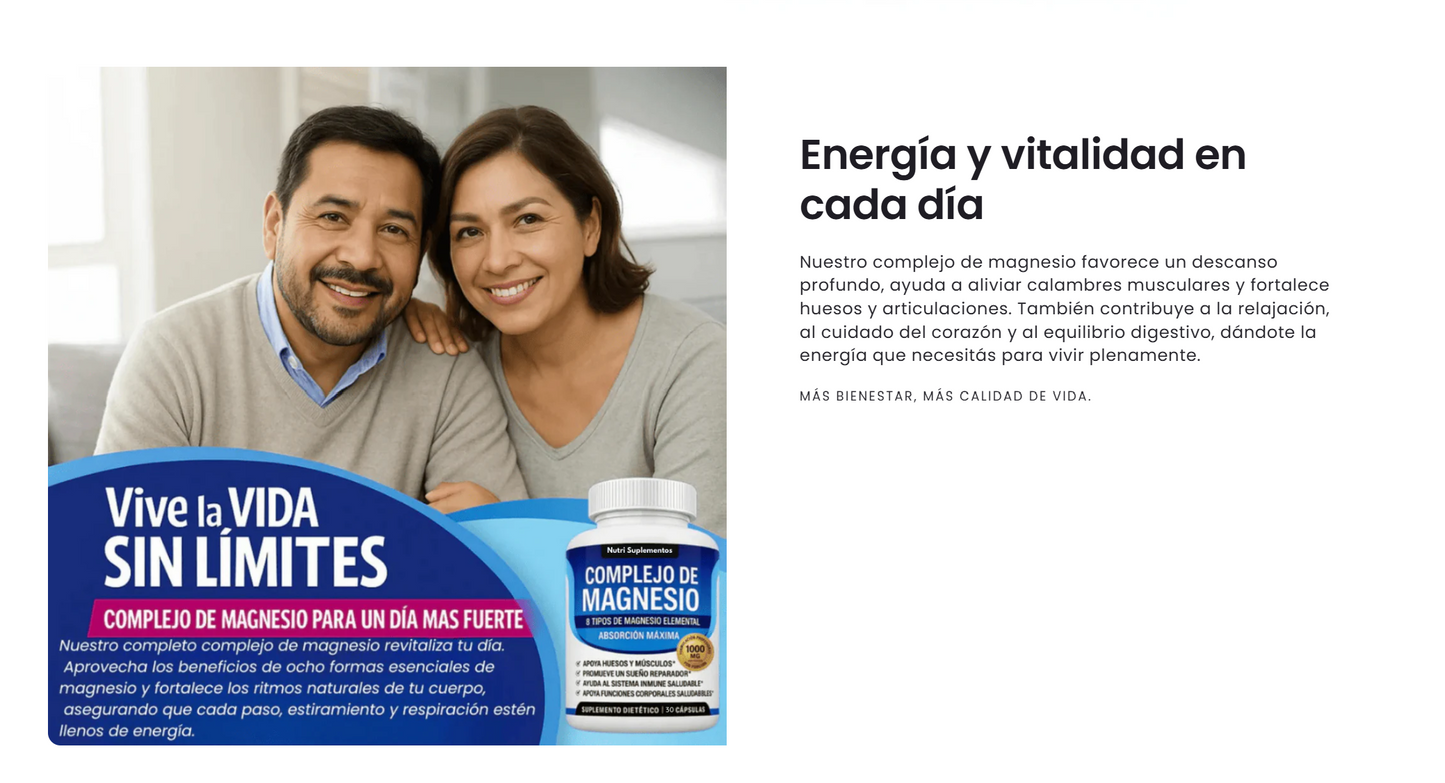 🔥Suplemento Complejo de Magnesio, 8 TIPOS de Magnesio en una sola cápsula 🔥¡Lleva  2 x $ 33.000! 60 cápsulas por envase
