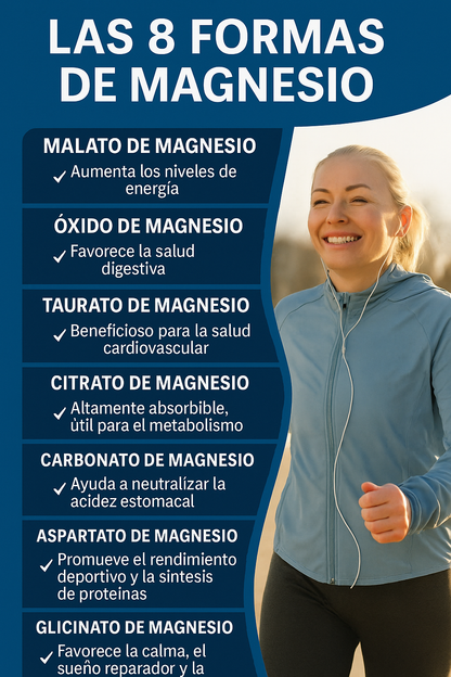 💎 Magnesium Complex Premium 1000mg – 60 cápsulas 💊 8 tipos de magnesio en 1 fórmula completa