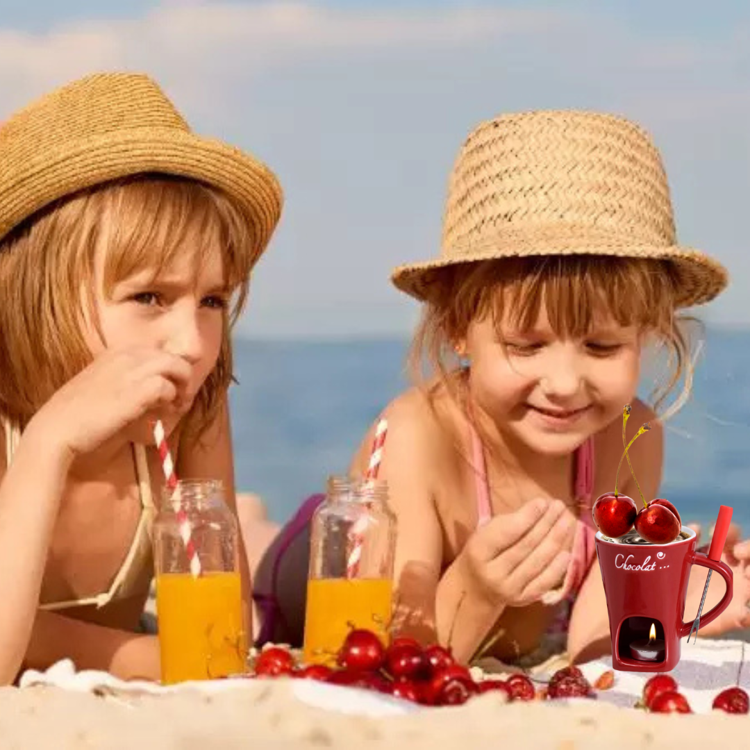 Taza cerámica FOUNDE para derretir Corazones 😍🍫 Incluye velita y tenedor