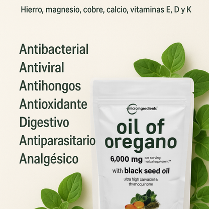 4X $57,000. Aceite de Orégano + Aceite de semilla negra🌿300 Cápsulas
